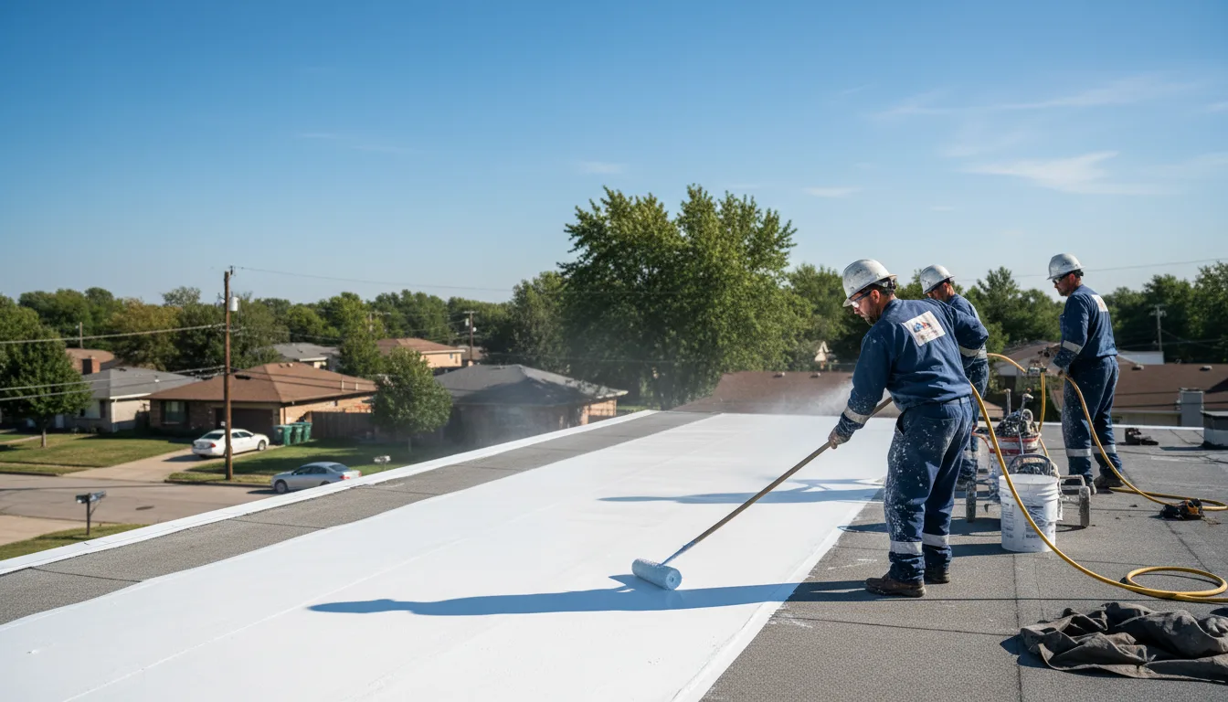 Commercial roof coating in Cortland, IL near me